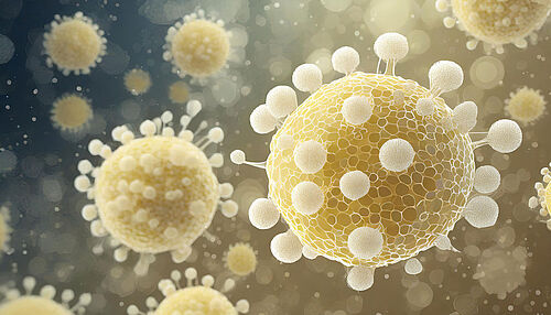 Symbol image of immune cells generated by AI.